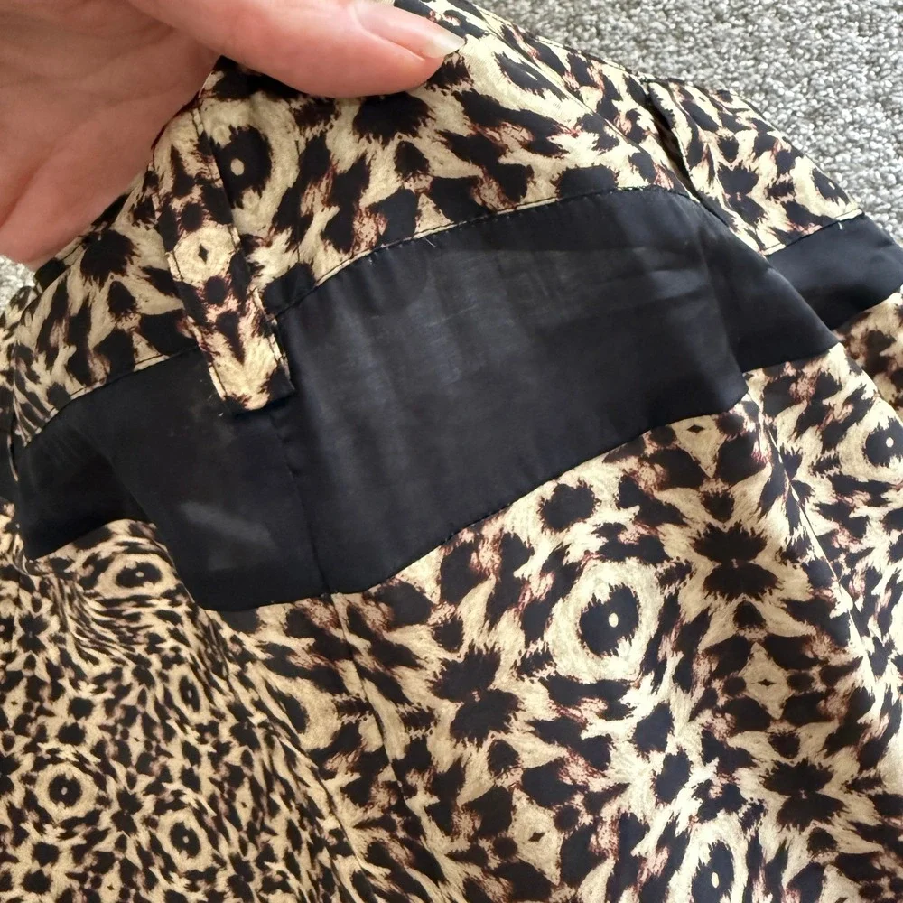 Vintage Cache Wide Leg Animal Print Pants Brown Palazzo‎ Flowy Y2K Earthy Brat 6